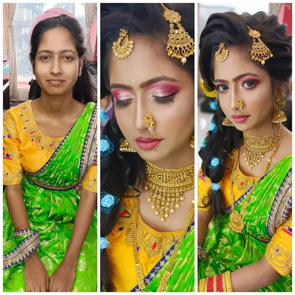Bridal makeup transformation, before and after, by DIVA